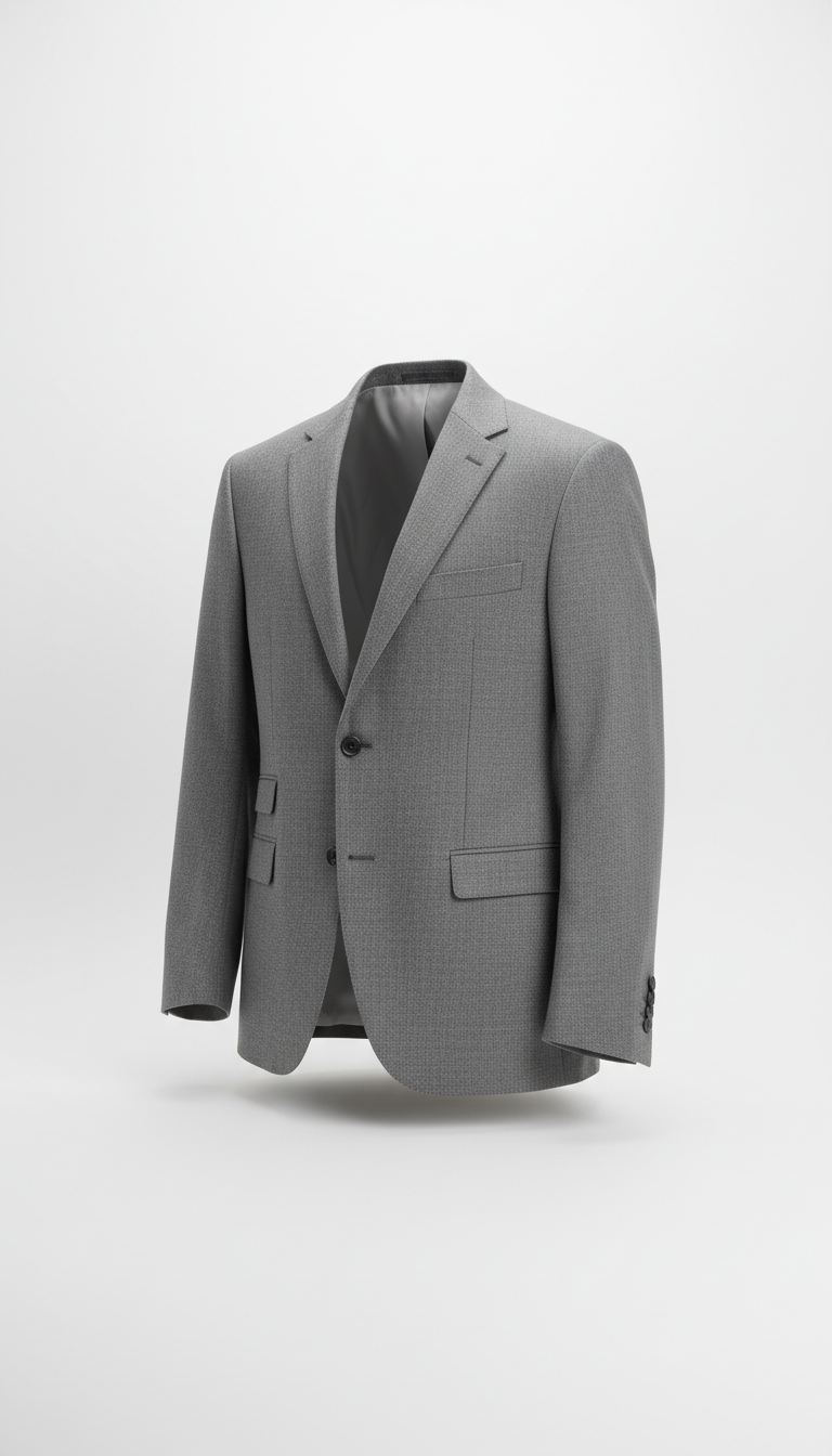 Stone grey tailored blazer with silk lining