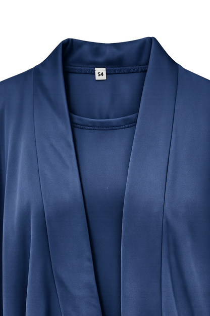 Dark‑Blue Satin Abaya – Size 54 | Made in U.A.E
