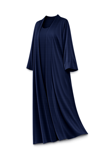 Dark‑Blue Satin Abaya – Size 54 | Made in U.A.E