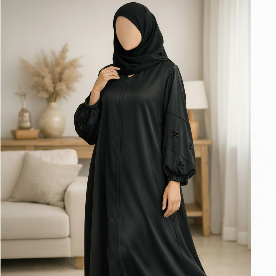 Black Abaya Model Shot 1:1