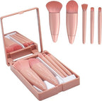 5-Piece Synthetic Fibre Makeup Brush Set with Mirror Box