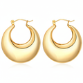 Chunky Gold Hoop Earrings - Flat Lay