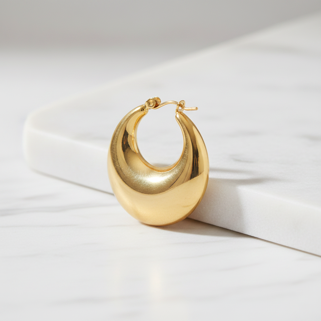 Chunky Gold Hoop Earrings - Studio