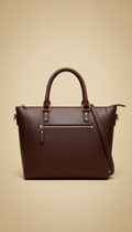 Leather Tote Bag with Gold Accents