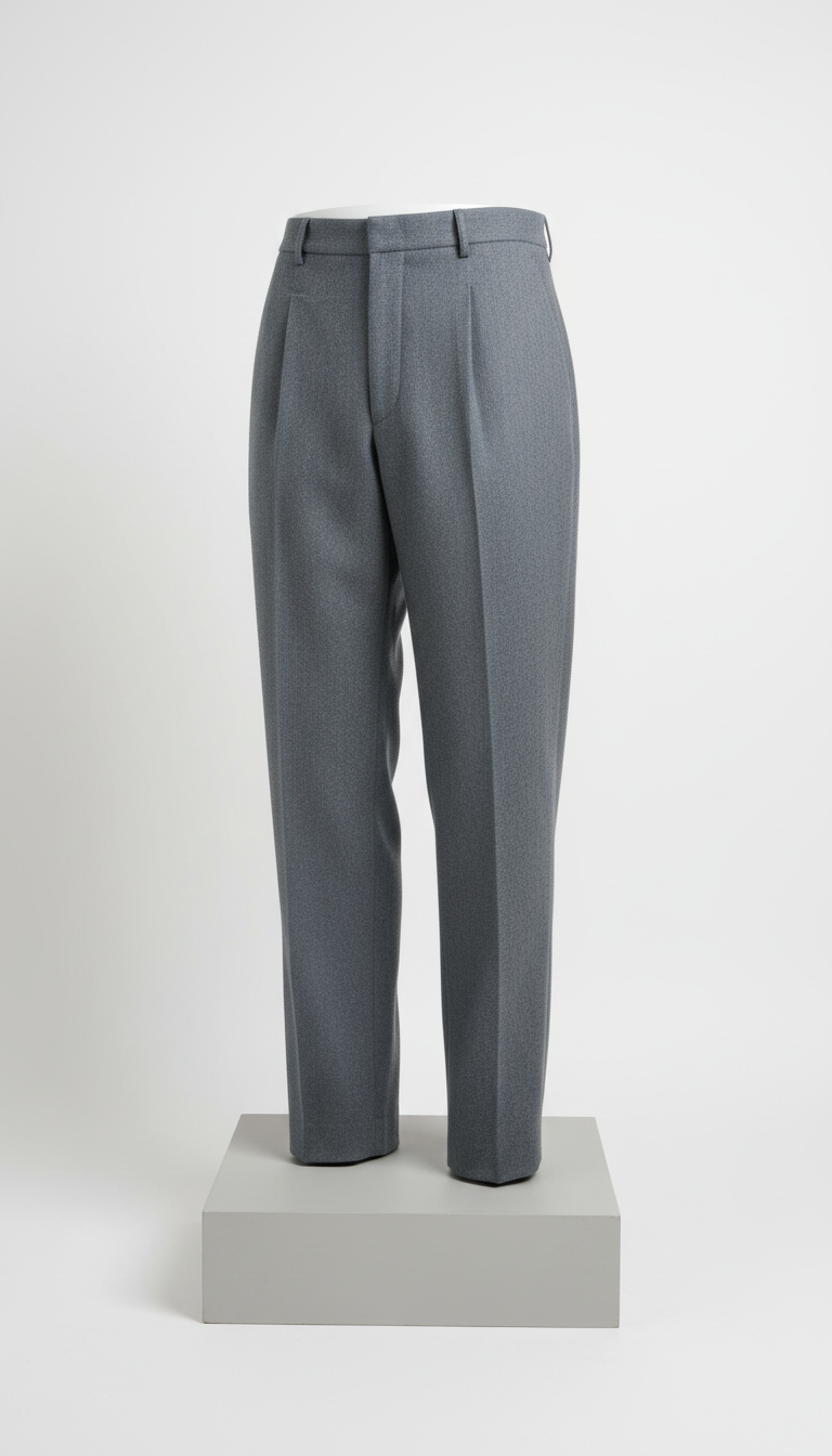 Slate wool trousers with pressed crease