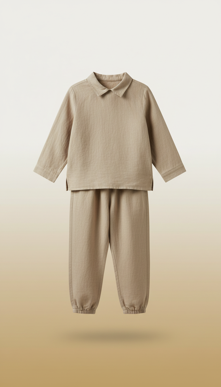 Oatmeal Linen Children's Lounge Set