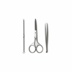 Orial beauty grooming set on white background top-down view