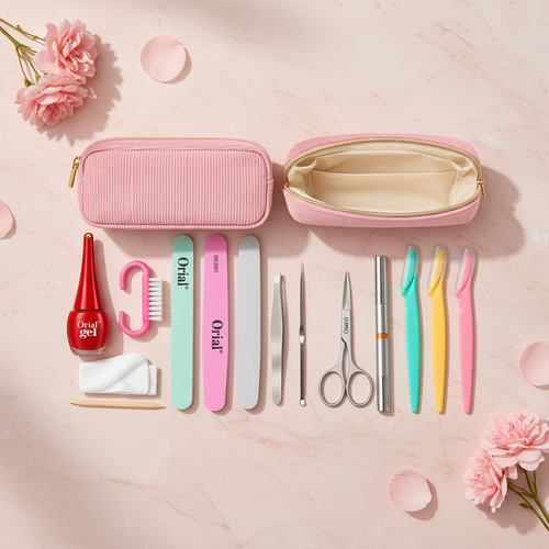 ORIAL Beauty Kit – Styled Pink Marble Surface