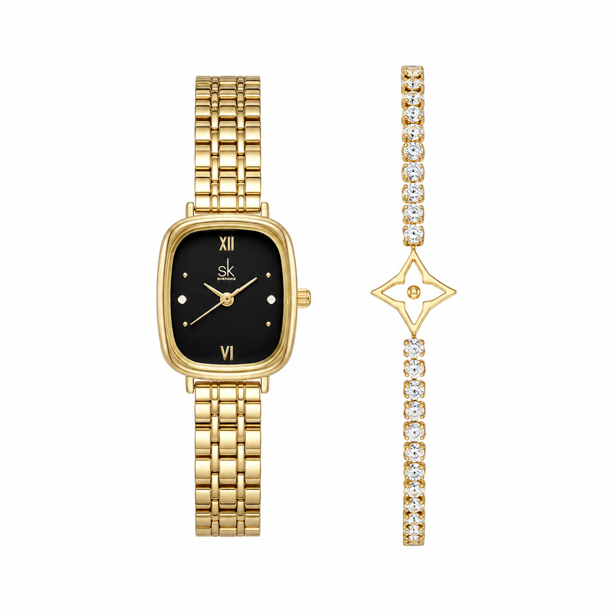 SK Hot-selling Luxury Women's Watch Set – Fashion Elegant Quartz Gift Set