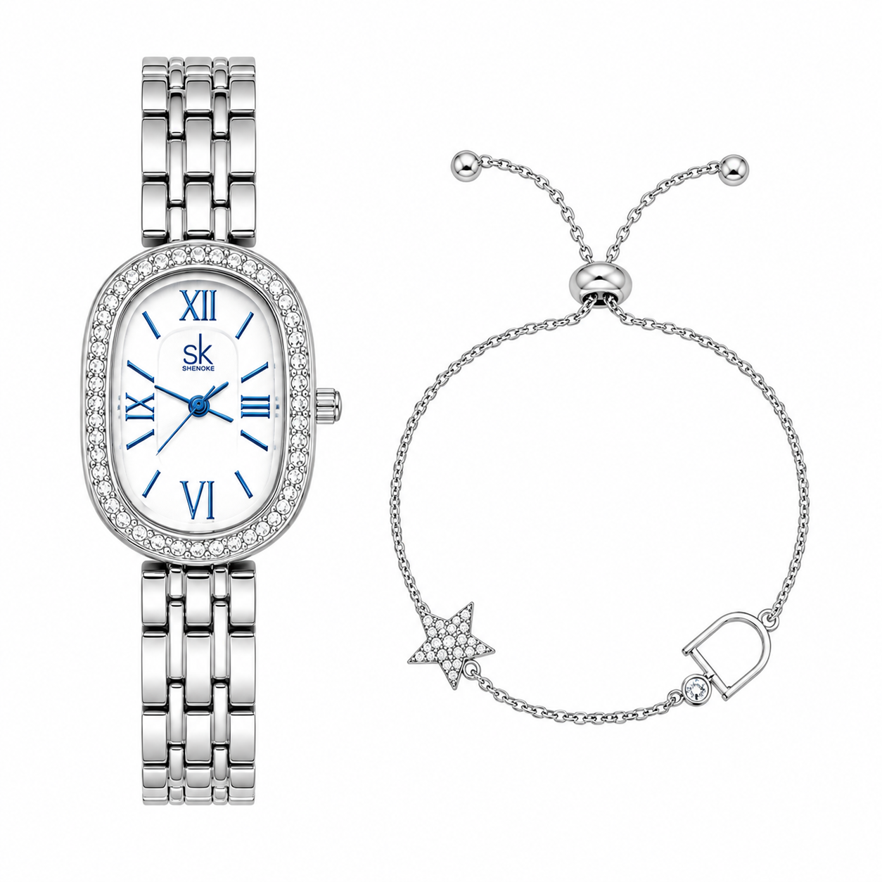 SK Hot-selling Luxury Women's Watch Set – Fashion Elegant Quartz Gift Set